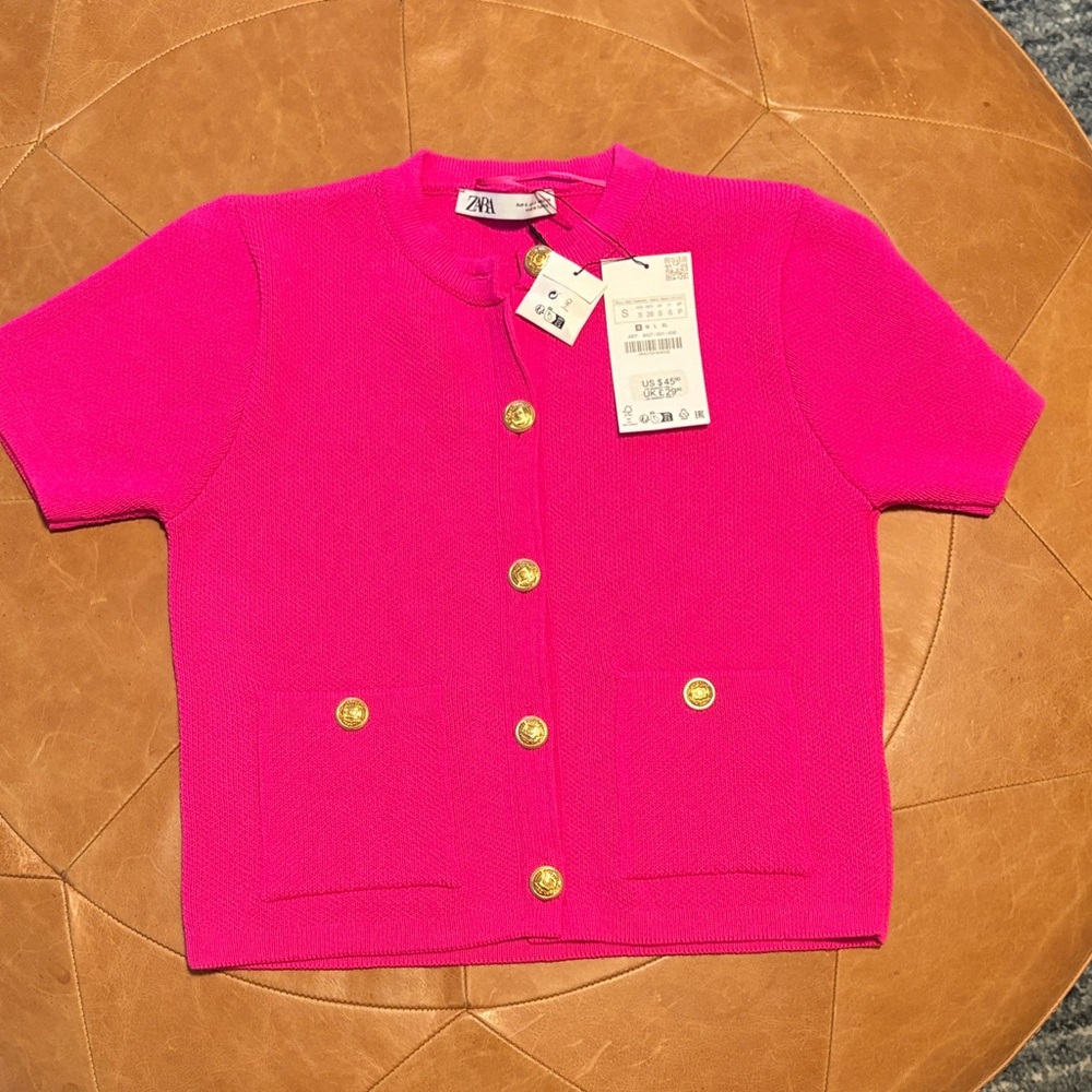 Zara women’s Pink Short Sleeve Top